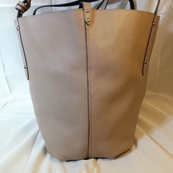 Coach Dark Brown & Cream Reversible Leather Suede Large Market Tote Bag Purse - Picture 8 of 14